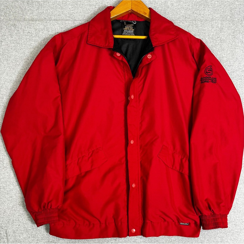 Sunderland of Scotland GORE-TEX Jacket Mens L Red Waterproof Golf Windbreaker